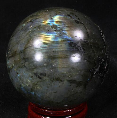Flashy Labradorite Sphere - Great Color Play #37099